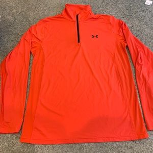 Men’s UA performance 1/4 zip orange top medium